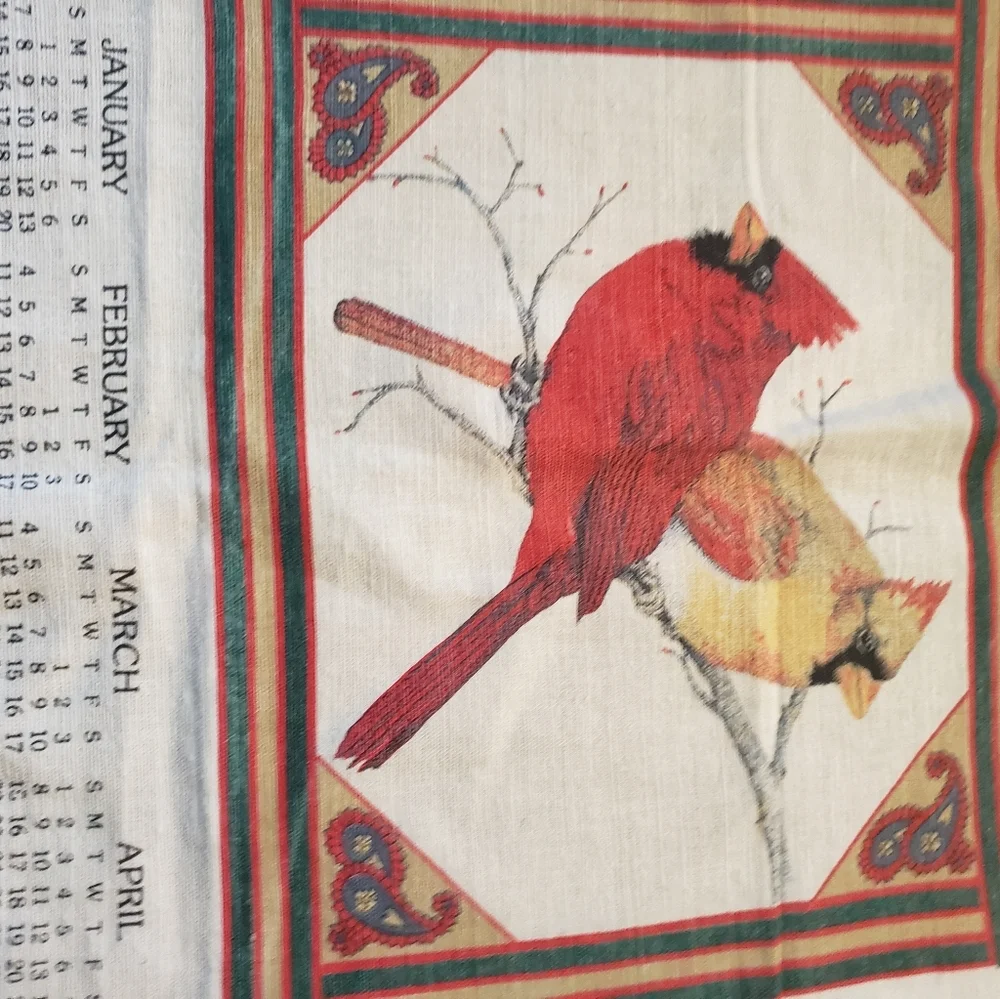 1978 calendar towel, vintage kitchen decor